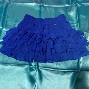 Royal blue short skirt with frills
